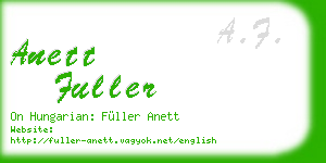 anett fuller business card