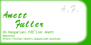 anett fuller business card